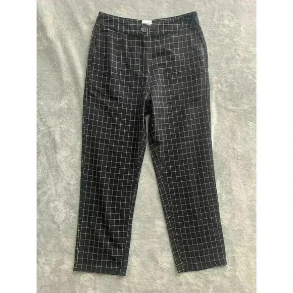Princess Polly Pants Womens 4 The Spiro Checkered High Rise Relaxed Leg Casual - Picture 1 of 8